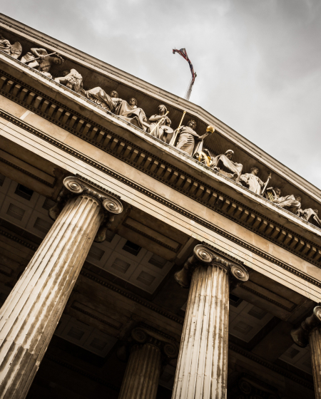 Pediment of a library bulding